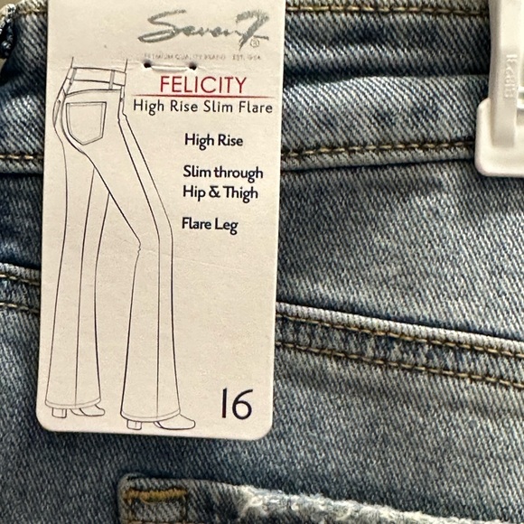 Seven7 Size 16 Felicity High Rise Slim Flare Jeans NWT - Picture 4 of 11